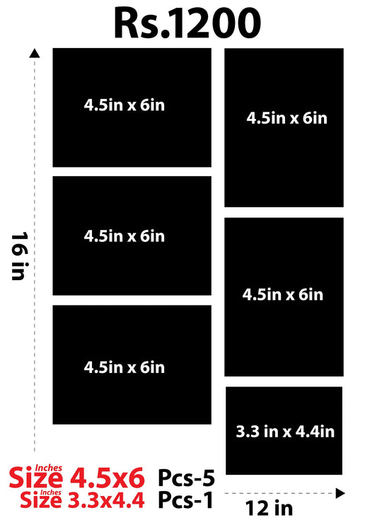 4.5x6 Pcs-5 / 3.3x4.4 Pcs-1